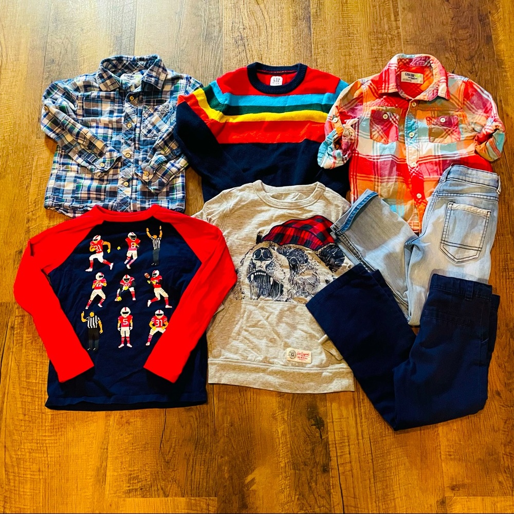 Boy's size 5 clothes Lot fall/Winter shirts, pants & jeans Gap kids, cat & Jack
